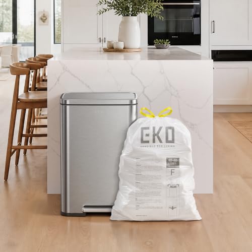 Image of EKO Ultra-Strong Extra-Tall 13 Gallon Kitchen Trash Bags, Lavender, 60 Ct