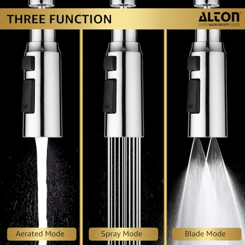 Image of ALTON, ALD860, ABS, 3-Function, Tap Extender for Kitchen Sink | 360 Degree Rotation | Kitchen Faucet Sprayer | Fits F22, M24 mm taps and Pull-Down Sprayer | Chrome