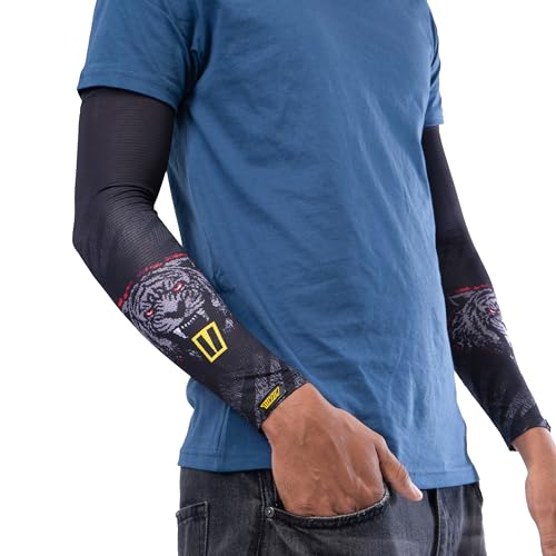 Image of Tiivra Arm Sleeves, UV & Tan Protection, 4 - Way Stretch Arm /Hand sleeves for Men, Women for Riding, Biking, Cricket, Running, Sports