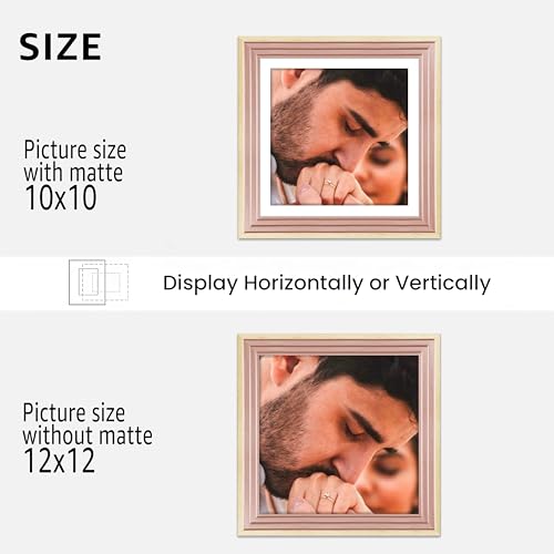 Image of Art Street Luxury Photo Frame for living room, Modern Step Design Photo Frames for Photograph, Art Work, Kids Room Set of 6 (12x12 Inch, Pink)