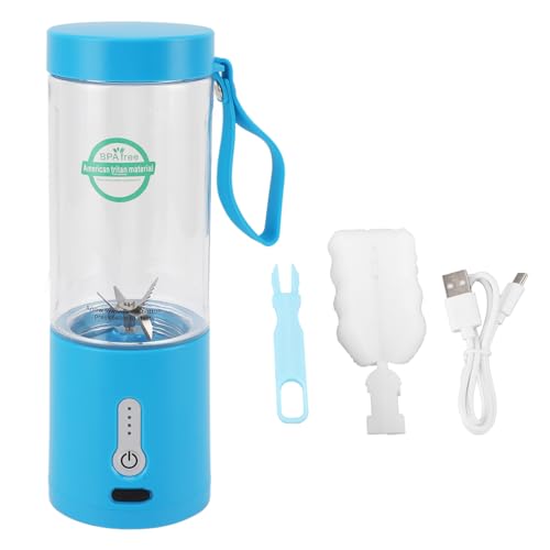 Licuadora Eléctrica Portátil 530ml, Vaso Batidor USB Recargable, Cuchillas de Acero Inoxidable - Mezcla Rápida, Batería de 4000mAh, Ideal para Hogar y Oficina