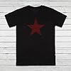 Black Red Star Print T Shirt – Distressed Retro Y2K Design Printed Men’s Women’s Tee (X-Large, Black) #1