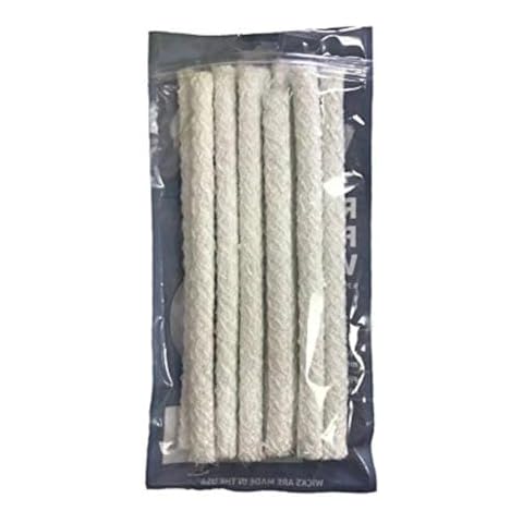 Premium Round Fiberglass Wick - Clean Burn Replacement Wick Measures 1/2" x 9.75" - Long Lasting Wicks Work with Tiki Torches, Oil Lamps, Wine Bottles or Any Indoor or Outdoor Lighting Decor! 12 Pack Cover