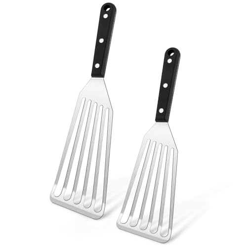 Joyfair Metal Fish Spatulas 2 Pcs Stainless Steel Turner (ABS Handle)