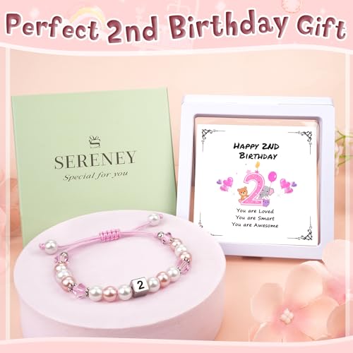 Image of Sereney Birthday Gifts for Girls, Beaded Bracelets as 1 /2 1 2 3 4 5 6 7 8 9 10 11 12 13 14 15 16 Year Old Birthday Gift, Adjustable Cross /Pearl Bracelet as Happy Birthday Gifts for Daughter