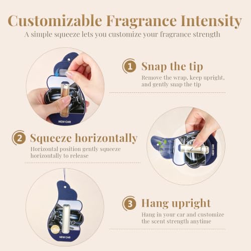 Image of Hanging Car Air Freshener Adjustable Fragrance Control Black Ice 4Pack | Liquid Oil Diffuser Customize Scent Intensity Lasts 40+ Days Car accessories For Car Home & Office