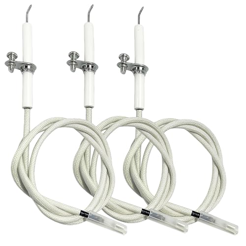MCAMPAS 3 Pack Grill Igniter Wire Kit & Ceramic Electrode Replacement Parts - Compatible with Aussie, BBQ Grillware & Select Gas Grills