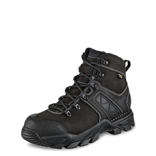 Irish Setter, Crosby, Men’s, 6", Non-Metallic Safety Toe, Waterproof, Full Grain Leather, Work Boot, Black, 12 D (Medium)