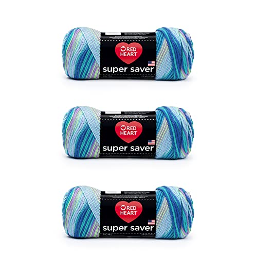 Image of Red Heart Super Saver Wildflower Yarn - 3 Pack of 141g /5oz - Acrylic - 4 Medium (Worsted) - 364 Yards - Knitting /Crochet