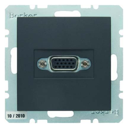 Prise VGA haut de gamme finition anthracite pour integration epuree