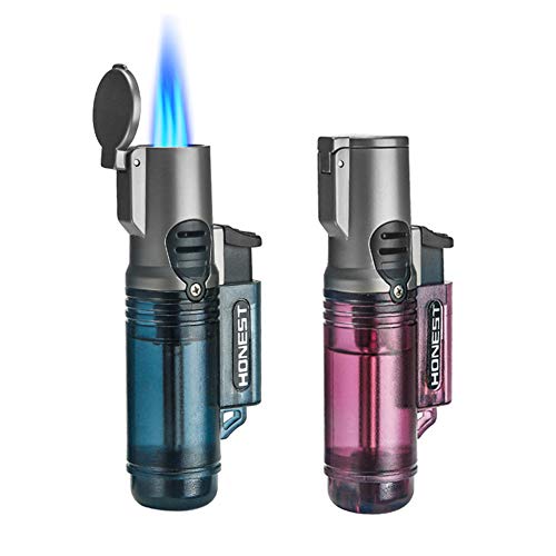 Torch Lighters 2 Pack, Triple 3 Jet Flame Lighter Refillable Gas Butane Lighter