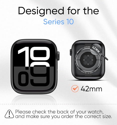 Image of MAGIC JOHN 2 Pack for Apple Watch Screen Protector 42mm Series 11（2025） Series 10 (2024) [Automatic Align Tech] Anti-Scratch, Self-Healing Soft TPU, Bubble Free, HD Transparent, Touch Sensitive