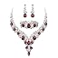 3Pcs-Deep Amethyst Color Silver-Tone