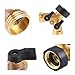 Riemex Metal Garden Hose Splitter 2 Way Y Valve Hose Connector, Easy to Open, Comfort Grip, Solid Brass Body