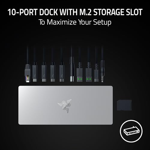 Image of Razer Thunderbolt 5 Dock Chroma - 10 Ports USB-Dock - 3X DisplayPort USB-C - Ethernet - Passthrough 140W - SD /UHS Card - 2X USB-A - M.2 Extension - UK Connector - PC /Mac | Mercury
