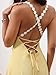 WDIRARA Women's Criss Cross Backless Sleeveless Mini Cami Dress Flared A Line Dresses Yellow Medium