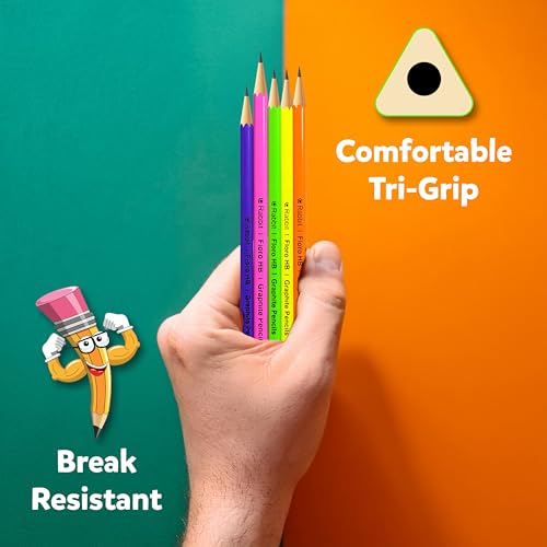 Image of Floro Graphite (100) | Super Fun Unicorn & Space Cartoon Theme Dark Lead Pencils for Kids | HB Writing Pencils for Girls & Boys | School & Return Gift Stationery.