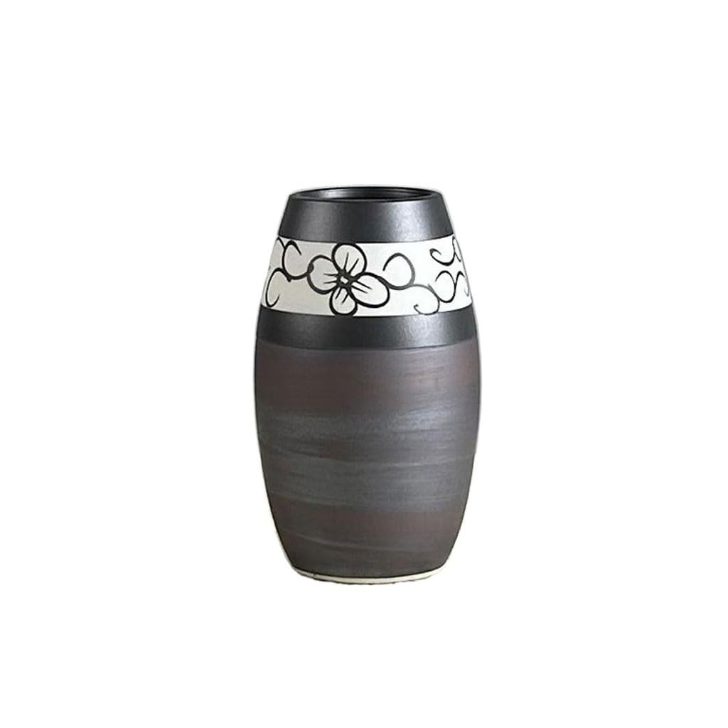 Vase Chinese Hand-painted Ceramic Vase Retro Home Flower Arrangement Flower Vessel Ornaments Ceramic Vase(B)