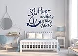 Hope Customized Vinyl Wall Decal - Customized Nautical Inspirational Quote - Hope Anchors The Soul W