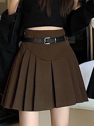 Women's Office Wear Wool High Waisted Pleated Skirt Slim Fit2