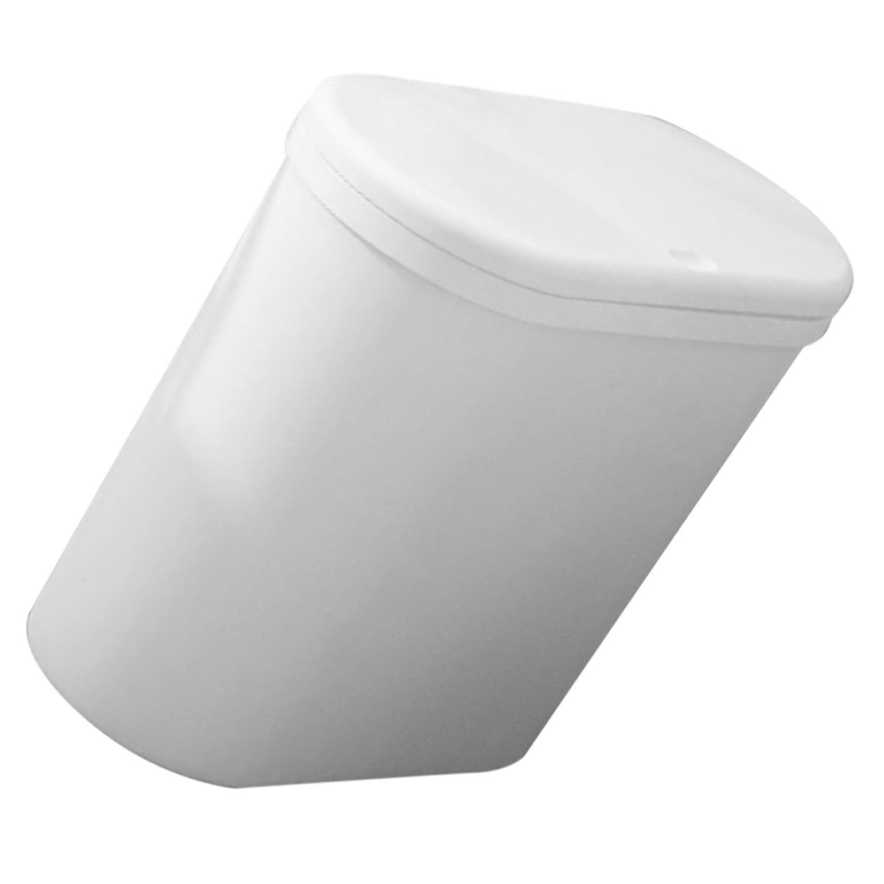 PRETYZOOM Slim Trash Can Lid Compact Household Waste Basket for Bathroom Kitchen Office Stylish Design Cover for Space-Saving Practical Use