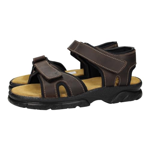 Sandales en cuir pour homme fabriquées en Espagne nu-pieds marron 458
