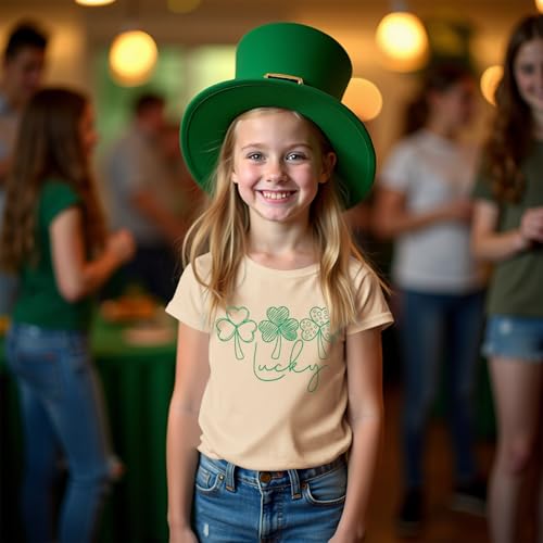 Image of CM C&M WODRO Boy Girl St. Patrick's Day T-Shirt Kid Lucky Clover Short Sleeve Shirt Funny Irish Shamrocks Tee Tops