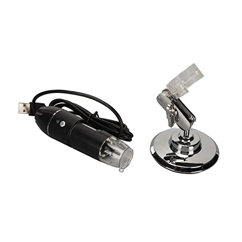 VGEBY Microscope Numérique 1600X avec 8 Lumières LED, Outil de Grossissement électronique USB Type C et HD pour l'inspection des Bijoux et l'analyse de la Peau