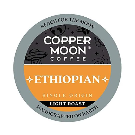 Copper Moon Ethiopian Origin, Light Roast Coffee Pods Compatible with Keurig K-Cup Brewers, 12 Count