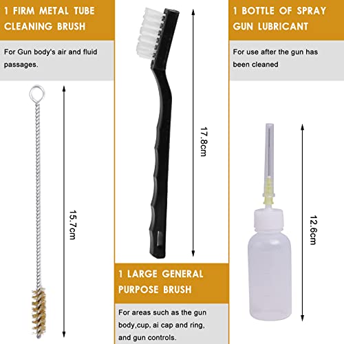 Image of 17pcs Multi-Purpose Spray Gun Cleaning Kit,Nylon Brushes Paint Gun Cleaning Kit Mini Brushes & Needles for Clean Airbrush Nozzles Spray Guns Tattoo Equipment (22)