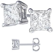 4.00 Carat Princess Square earrings [Jewelry]