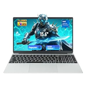 Computadora portátil de 15.6 pulgadas, 16 GB de RAM 512 GB SSD, regalo de graduación universitaria para él – Full HD 1080P IPS, teclado retroiluminado, lector de huellas dactilares, Win 11 Intel N5095