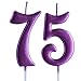 Pink 75th Birthday Candle, Number 75 Years Old Candles Cake Topper, Woman Party Decorations, Supplies