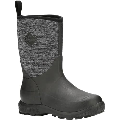 MUCK Boot Unisex-Kid's Element Knee High Boot, Black/Heathered Jersey, Child 7 Regular US Little Kid