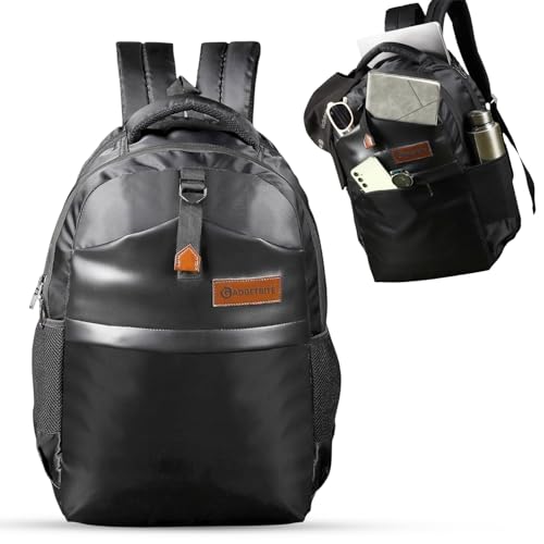 Image of GadgetBite Blaze Laptop Bag 28 Ltrs Large 4 Compartment Laptop Backpack Travelling Bag for Men and Women College Travel Bag Durable Leather Office Bag with Organizer Pocket & Bottle Pockets - Black