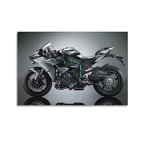 ZENGYL Extreme Sport Racing Motorrad Poster 2017 Kawasaki Ninja H2 Poster Dekorative Malerei Leinwand Wandposter und Kunstdruck Modern Familie Schlafzimmer Dekor Poster 40 x 60 cm