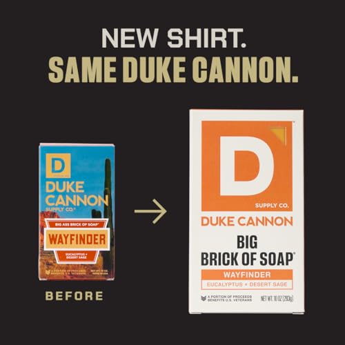 Image of Duke Cannon Supply Co. Large Bar Soap Bundle for Men, 10 oz Each (4 Pack) - Sawtooth, Wayfinder, Bourbon & Midway Scents - USA Made Big Brick Soap, All Skin Types
