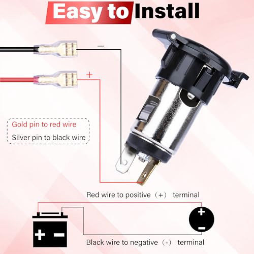 Image of 2 PCS Car Cigarette Lighter Socket, Cigarette Lighter Replacement