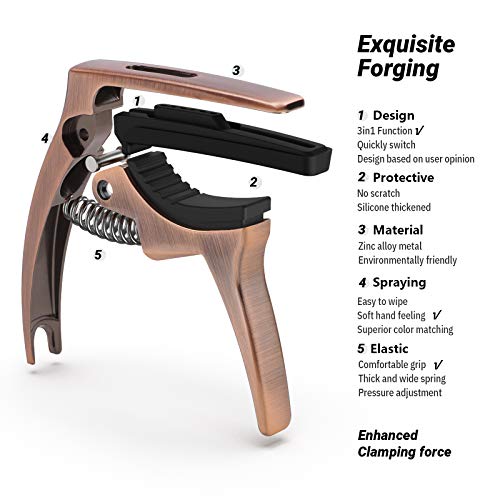Image of Guitar Capo 3in1 Metal Capo for Acoustic&Electric Guitar Accessories