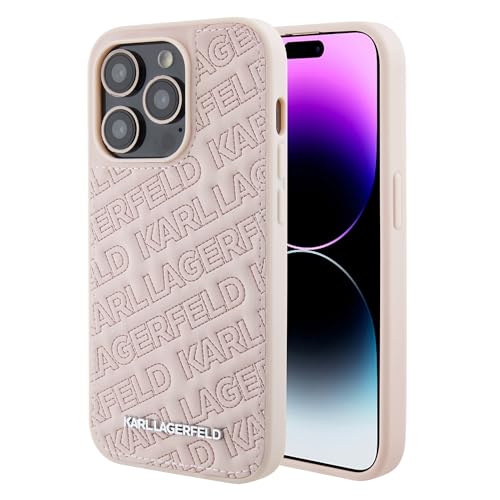 CG Mobile Karl Lagerfeld Coque Rigide matelassée pour iPhone 15 Pro Max Motif Karl Rose