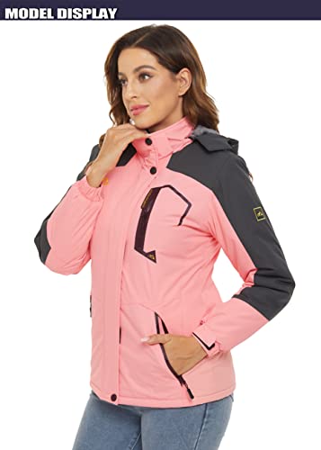 Tacvasen Womens Waterproof Ski Jacket Windproof Rain Jacket Winter Warm Snow Coat Fleece Jacket Women Hiking Jacket Women Mountain Jacket Women #TOP5