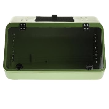 Aswadh Reptile Box Pet Reptile Transport Breeding Feeding Case Container Green