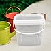 Homoyoyo Clear Plastic Bucket with Handle Lid,Heavy Duty Square Plastic Bucket Ice Cream Buckets Food Storage Containers Water Pail Industrial Pail Party Tub Empty Paint Can