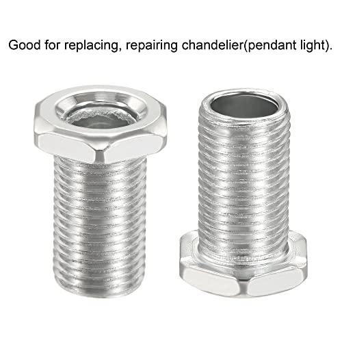 Image of MECCANIXITY Hex Bolt Screw 20mm Long M10 Thread Pipe Hexagon Countersunk Flat Head for Chandelier, Galvanized Iron Pack of 10