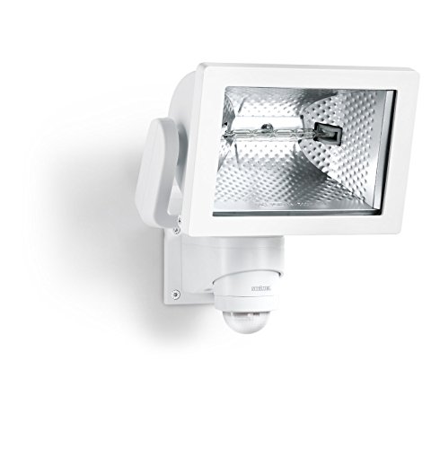 Steinel HS 500 Blanc - Projecteur halogène à détection infrarouge, lampe pour extérieur avec détecteur de mouvement 240°