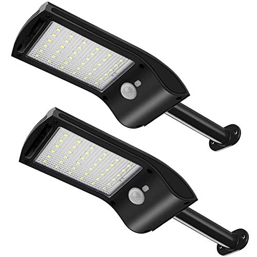 Solar Lights Outdoor Motion, Motion Sensor Solar Lights Black 180° Adjustable Security Solar Lights Waterproof with Mounting Pole Led Solar Garden Light for Patio Barn Porch Garden Path Driveway