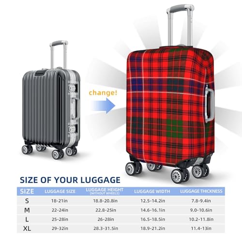Clan Macrae Tartan Luggage Cover, Protective Washable Suitcase Cover - Travel Fashion Elastic Suitcase Protector X-Large3
