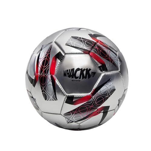 Image of WHACKK Kempes HT-CTPU Football Size 5 Soccerball Hand Stitched for Practice & Training - Original PVC Waterproof. 3 Layered Ideal Sports Ball for All Ages on Ground, Grass and Turf