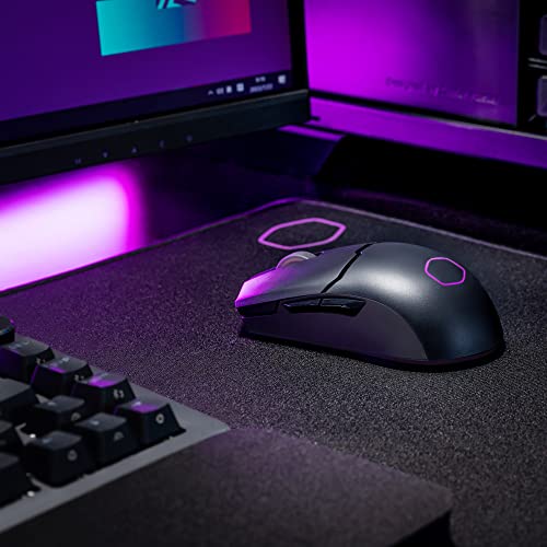 Cooler Master MM712 RGB-LED Souris Gaming sans Fil/Hybride Ultralégère 59g - Capteur Optique 19K DPI, Switches Optiques 70 Millions de Clics, MasterPlus+ (38K DPI, PC Seulement) - Noir