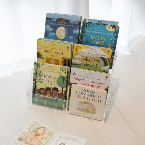 Lavenix Small Kids Bookshelf, Portable Clear Book Shelf, Desktop Book